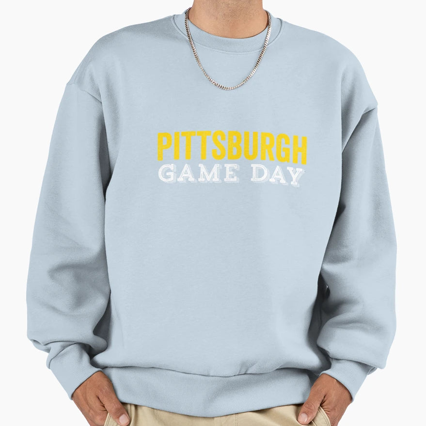 Pittsburgh Game Day Sports Football Sweatshirt - Custom Art Print Unisex - T-Shirt, Sweatshirt, Hoodie
