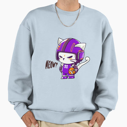 Cat Society Cat Football Player Sweatshirt - Novelty Apparel Unisex - T-Shirt, Sweatshirt, Hoodie