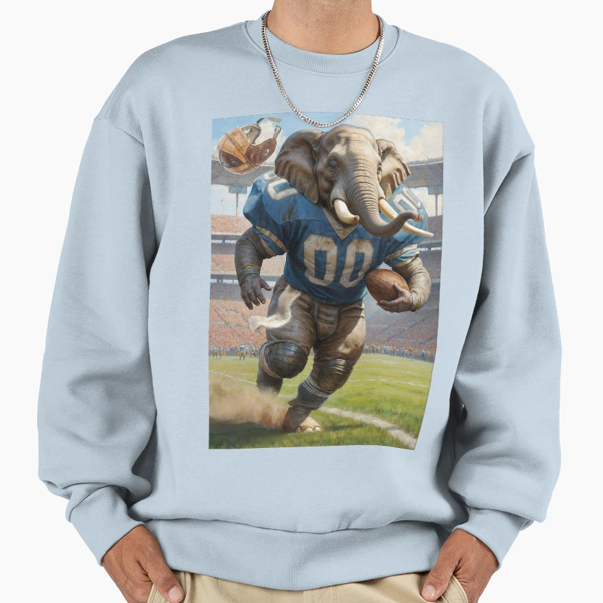 Copy Old School Gridiron Elephant Sweatshirt - Custom Art Print for Adults - T-Shirt, Sweatshirt, Hoodie