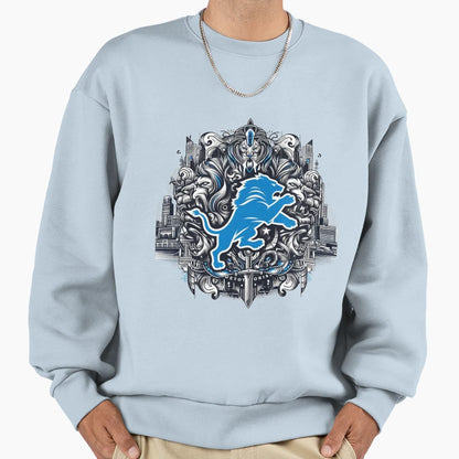 Motown Roar Stylish Detroit Lion Sweatshirt - Fun Novelty Design for Adults - T-Shirt, Sweatshirt, Hoodie
