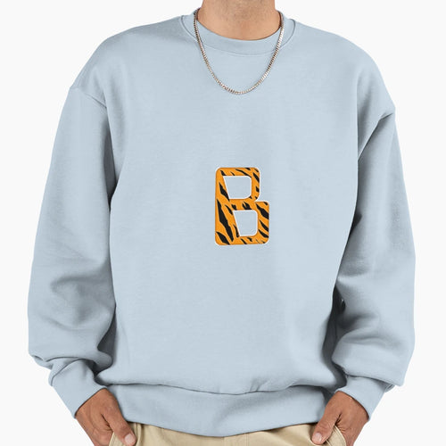 B Letter Tiger Colour Sweatshirt - Custom Art Print Men Women - T-Shirt, Sweatshirt, Hoodie
