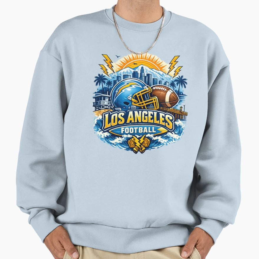 Los Angeles Football Bolt City Sunset La Sweatshirt - Graphic Print Unisex - T-Shirt, Sweatshirt, Hoodie
