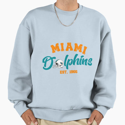 Art Miami Dolphins Sweatshirt - Fun Novelty Design for Adults - T-Shirt, Sweatshirt, Hoodie