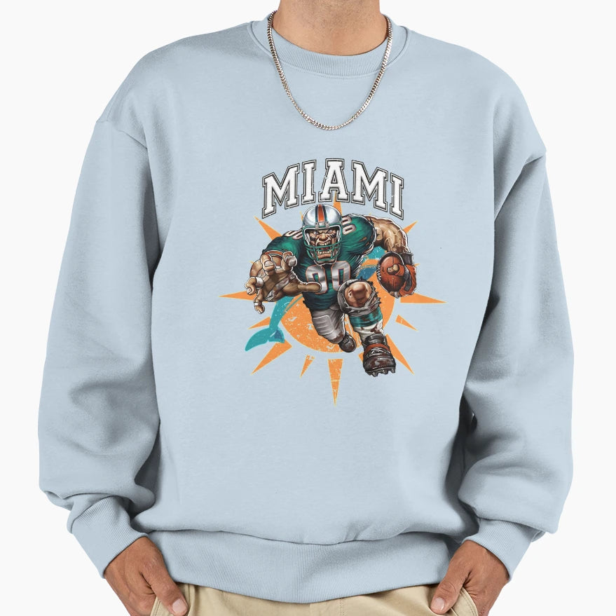 Miami Football Sweatshirt - Unique Graphic for Adults - T-Shirt, Sweatshirt, Hoodie