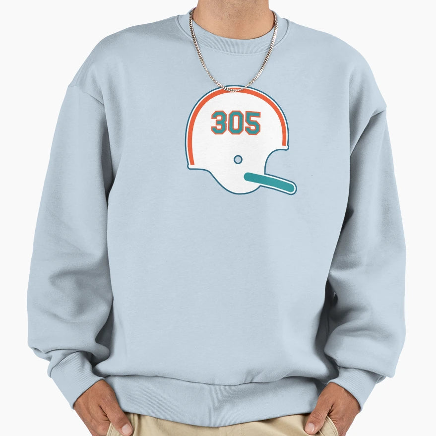 Miami Dolphins 305 Helmet Sweatshirt - Unique Graphic Unisex - T-Shirt, Sweatshirt, Hoodie