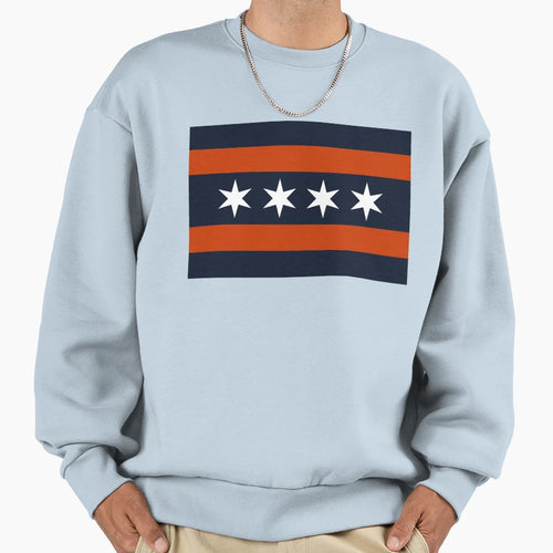 Chicago City Flag Bears Sweatshirt - Minimalist Print for Adults - T-Shirt, Sweatshirt, Hoodie