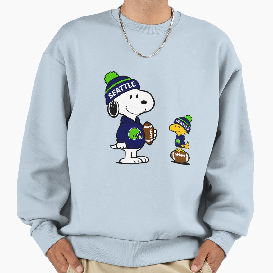 Seattle Seahawks Snoopy And Woodstock Sweatshirt - Unique Graphic Unisex - T-Shirt, Sweatshirt, Hoodie