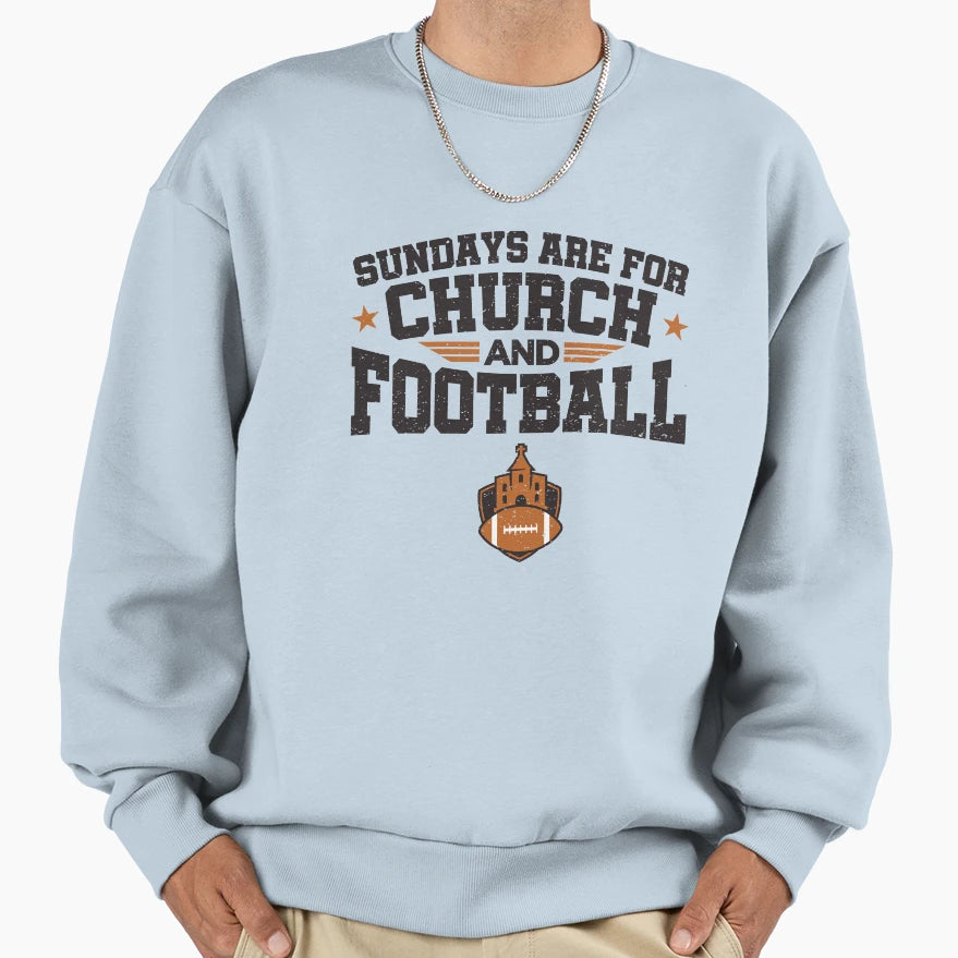 Sundays Are Church And Football Sweatshirt - Minimalist Print for Adults - T-Shirt, Sweatshirt, Hoodie