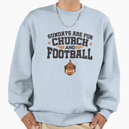 Sundays Are Church And Football Sweatshirt - Minimalist Print for Adults - T-Shirt, Sweatshirt, Hoodie