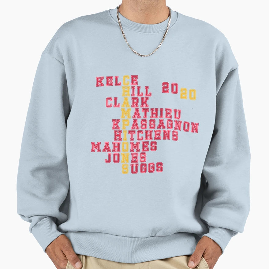 Kansas City Football 2020 Champs T-Shirt - Graphic Print Unisex - T-Shirt, Sweatshirt, Hoodie