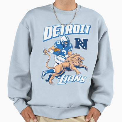 Football Detroit Lions Sweatshirt - Minimalist Print Men Women - T-Shirt, Sweatshirt, Hoodie