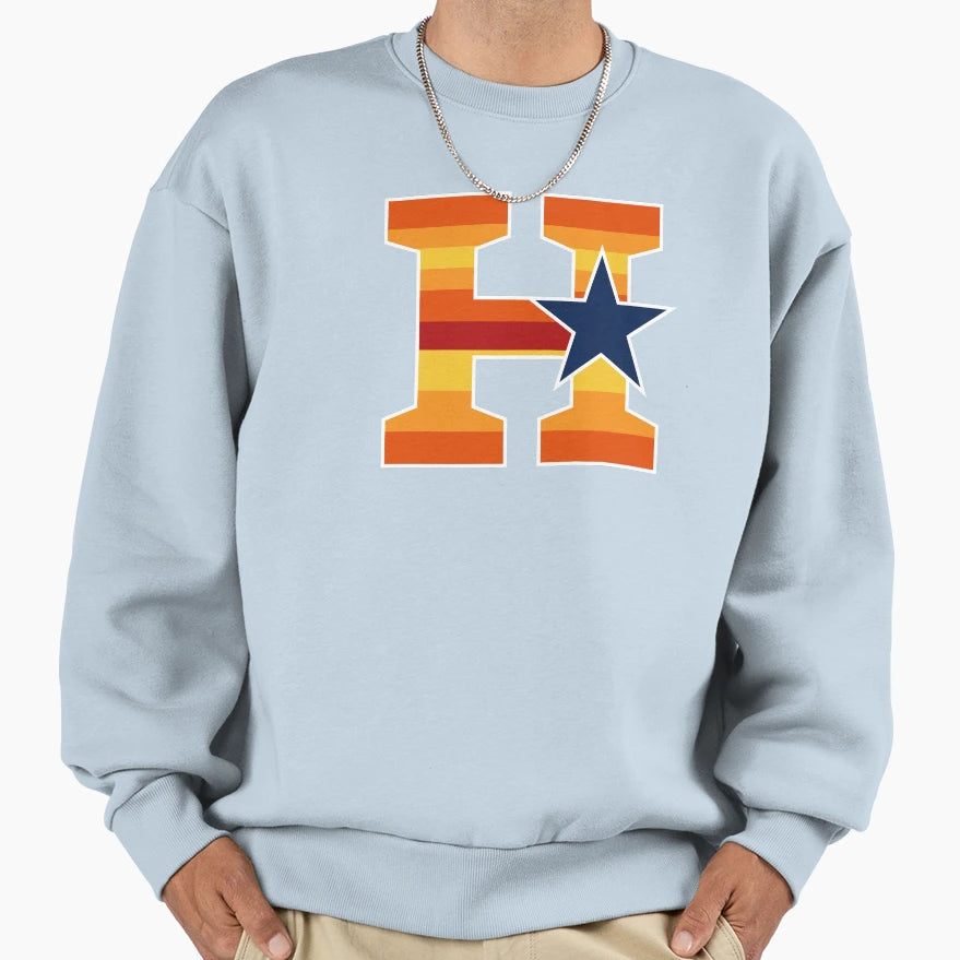 Houston Lone Star Baseball Sweatshirt - Custom Art Print Men Women - T-Shirt, Sweatshirt, Hoodie