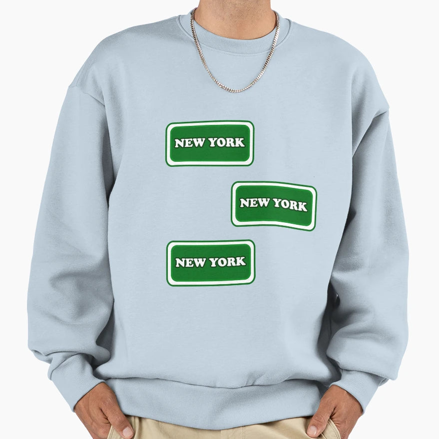 New York Green Sweatshirt - Minimalist Print for Adults - T-Shirt, Sweatshirt, Hoodie