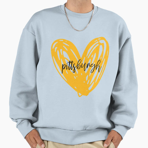 Pittsburgh Heart Sweatshirt - Custom Art Print for Adults - T-Shirt, Sweatshirt, Hoodie