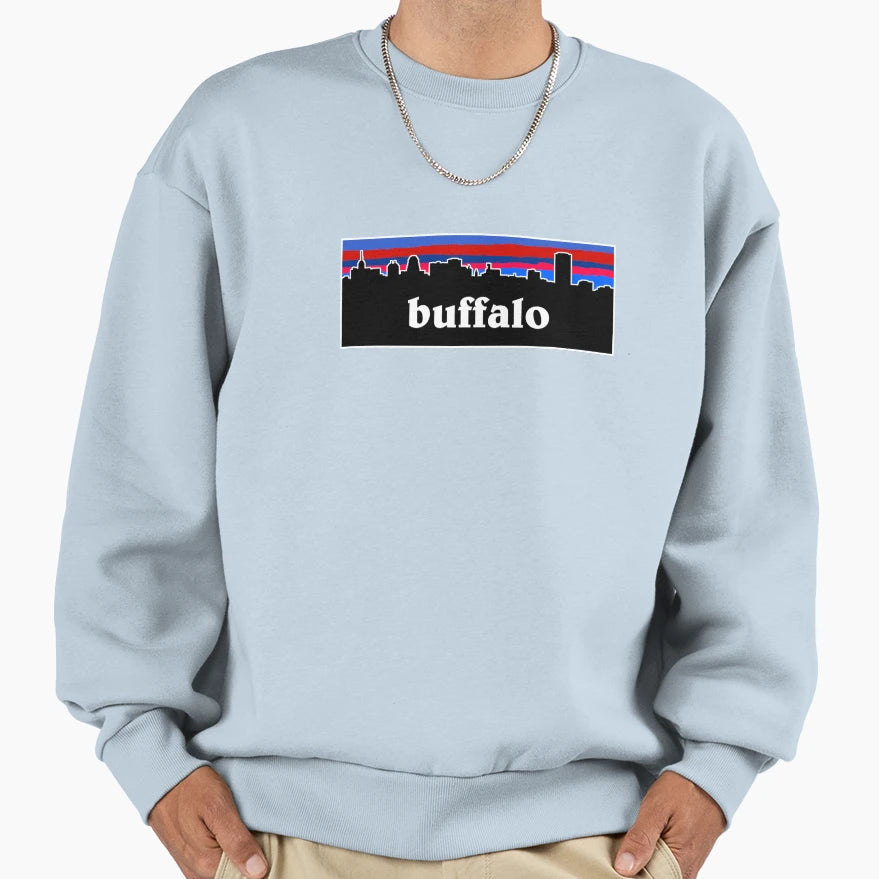 Buffalo Cityscape Football Sweatshirt - Custom Art Print Men Women - T-Shirt, Sweatshirt, Hoodie
