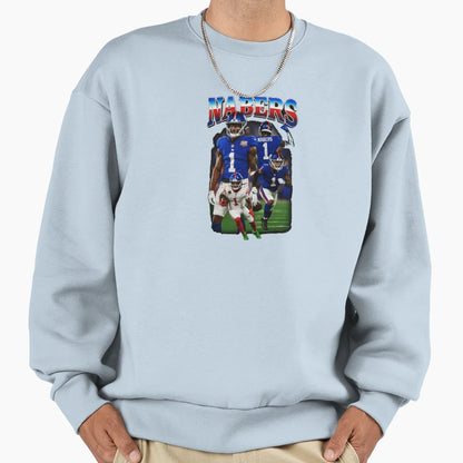 Malik Nabers Giants Football Art Collage Sweatshirt - Trendy Graphic Unisex - T-Shirt, Sweatshirt, Hoodie