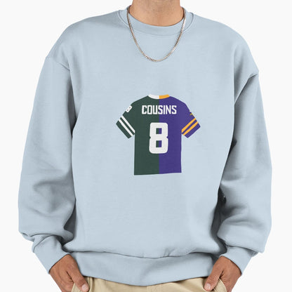 Kirk Cousins Msu Vikings Jersey Sweatshirt - Minimalist Print Unisex - T-Shirt, Sweatshirt, Hoodie