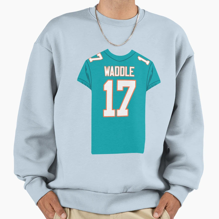 Jaylen Waddle 17 Jersey Sweatshirt - Streetwear Style Unisex - T-Shirt, Sweatshirt, Hoodie