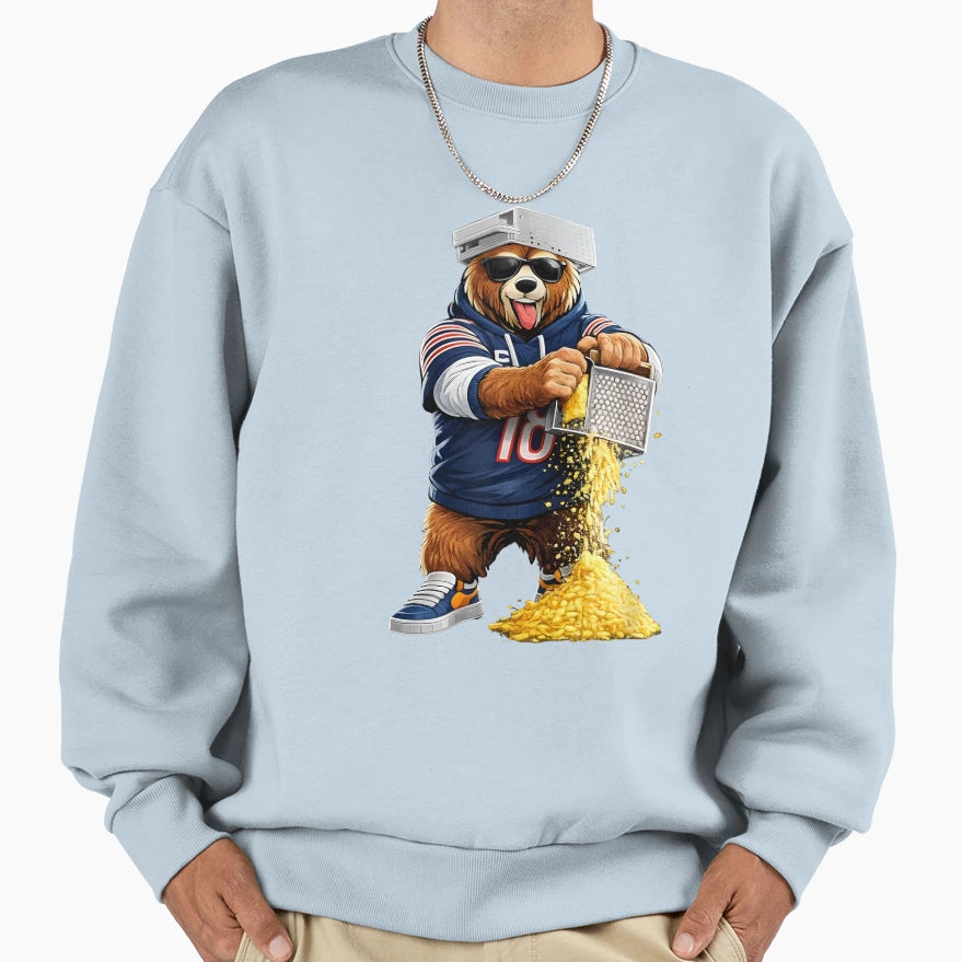Funny Bear Grating Cheese Sweatshirt - Aesthetic Graphic Men Women - T-Shirt, Sweatshirt, Hoodie