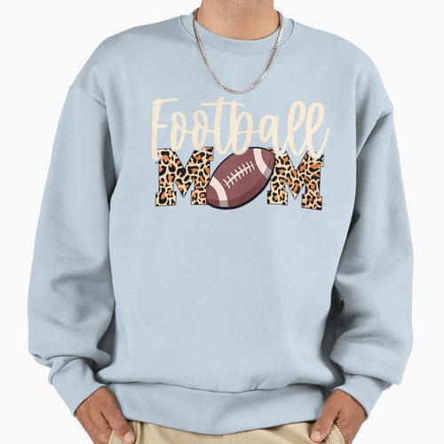 Football Mom Leopard Sweatshirt - Casual Everyday Wear Men Women - T-Shirt, Sweatshirt, Hoodie