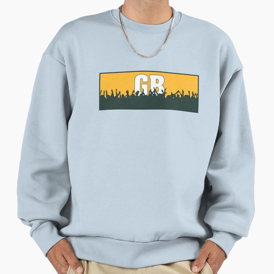 Cheering Green Bay Gb Sweatshirt - Fun Novelty Design for Adults - T-Shirt, Sweatshirt, Hoodie
