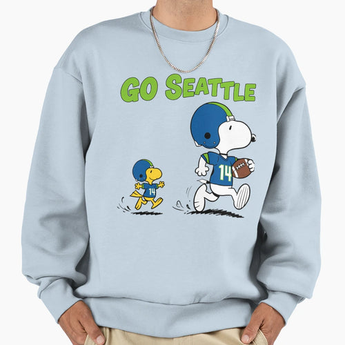 Seattle Seahawks Snoopy And Sweatshirt - Streetwear Style Men Women - T-Shirt, Sweatshirt, Hoodie