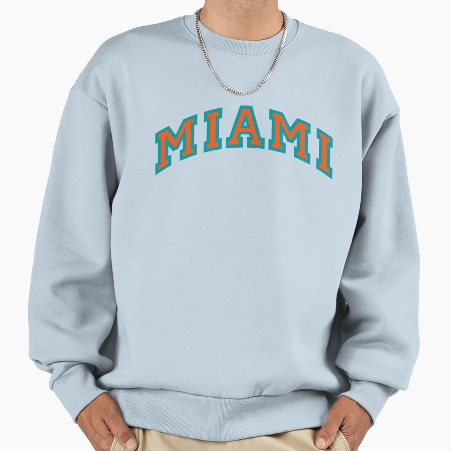 Miami Varsity Spellout Sweatshirt - Fun Novelty Design Unisex - T-Shirt, Sweatshirt, Hoodie