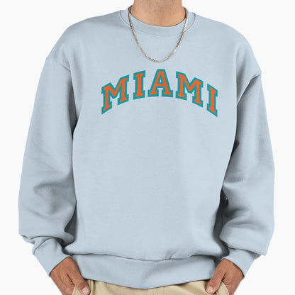 Miami Varsity Spellout Sweatshirt - Fun Novelty Design Unisex - T-Shirt, Sweatshirt, Hoodie