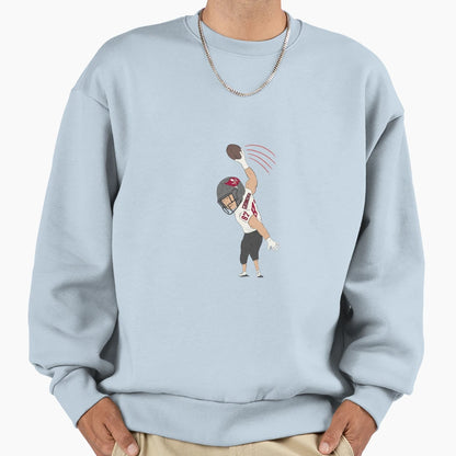 Football Player Spiking Ball Sweatshirt - Casual Everyday Wear Men Women - T-Shirt, Sweatshirt, Hoodie