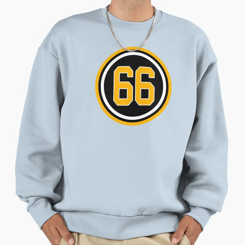 Mario Lemieux Number 66 Jersey Sweatshirt - Novelty Apparel for Adults - T-Shirt, Sweatshirt, Hoodie