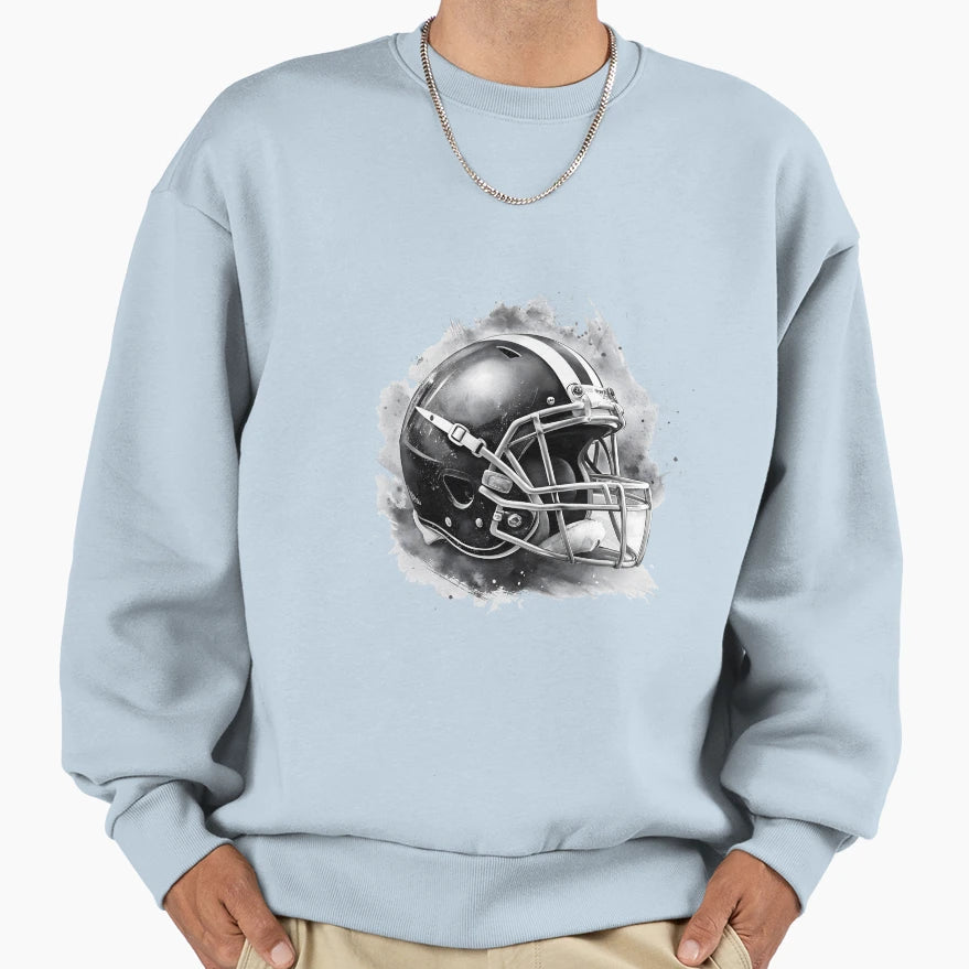 Football Helmet Splash Black White Sweatshirt - Novelty Apparel Unisex - T-Shirt, Sweatshirt, Hoodie
