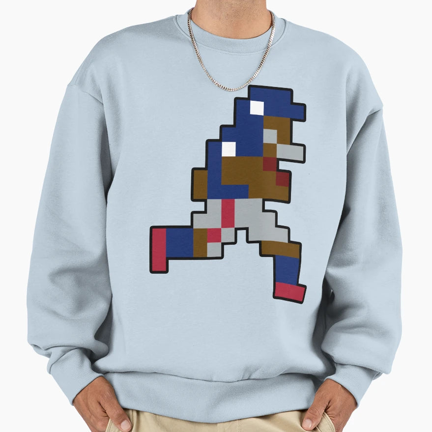 8 Bit New York Pixel Football Sweatshirt - Novelty Apparel for Adults - T-Shirt, Sweatshirt, Hoodie