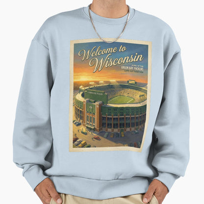 Welcome To Wisconsin Lambeau Field Sweatshirt - Graphic Print Men Women - T-Shirt, Sweatshirt, Hoodie