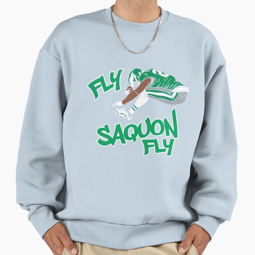 Fly Saquon Fly Cartoon Version Sweatshirt - Trendy Graphic for Adults - T-Shirt, Sweatshirt, Hoodie