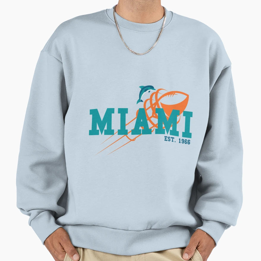 Miami Sports Team Est 1966 Athletic Sweatshirt - Graphic Print for Adults - T-Shirt, Sweatshirt, Hoodie