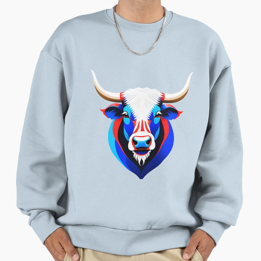 United States Patriotic Bull Sweatshirt - Casual Everyday Wear Men Women - T-Shirt, Sweatshirt, Hoodie