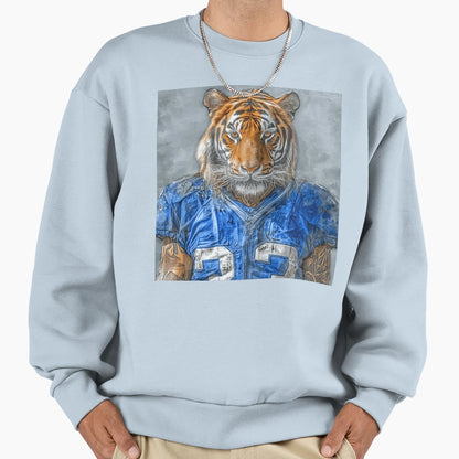 Tiger As American Football Player Sweatshirt - Trendy Graphic for Adults - T-Shirt, Sweatshirt, Hoodie