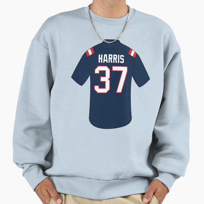 Damien Harris Jersey Number 37 Sweatshirt - Casual Everyday Wear for Adults - T-Shirt, Sweatshirt, Hoodie