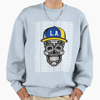 Los Angeles Sugar Skull Sweatshirt - Aesthetic Graphic Unisex - T-Shirt, Sweatshirt, Hoodie