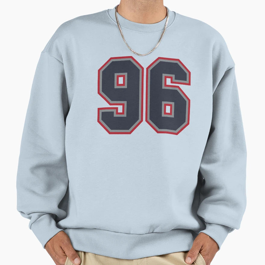 96 Navy Grey Red Sports Number Sweatshirt - Fun Novelty Design Men Women - T-Shirt, Sweatshirt, Hoodie