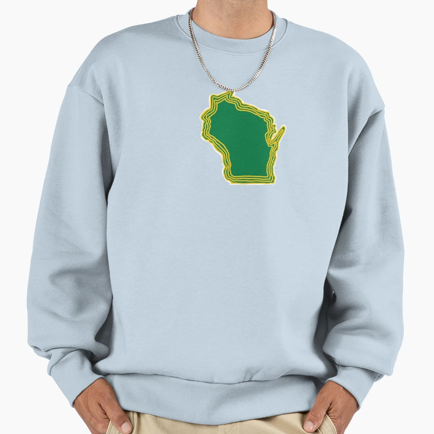 Green Gold Wisco Sweatshirt - Aesthetic Graphic Men Women - T-Shirt, Sweatshirt, Hoodie