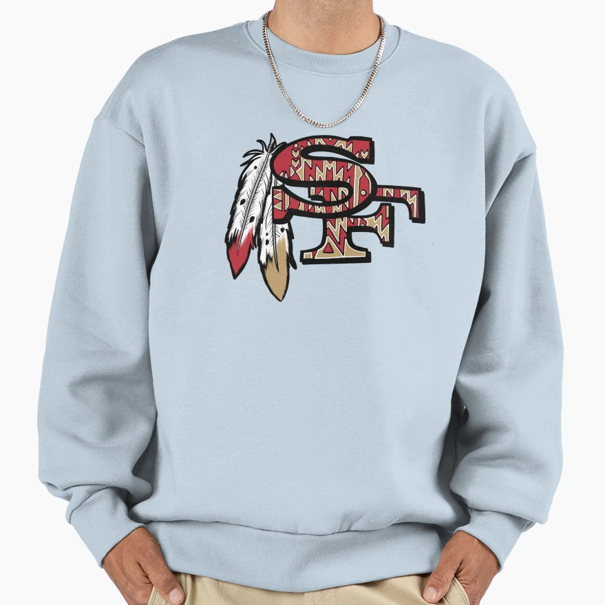 Native American 49Ers Logo Sweatshirt - Minimalist Print Men Women - T-Shirt, Sweatshirt, Hoodie