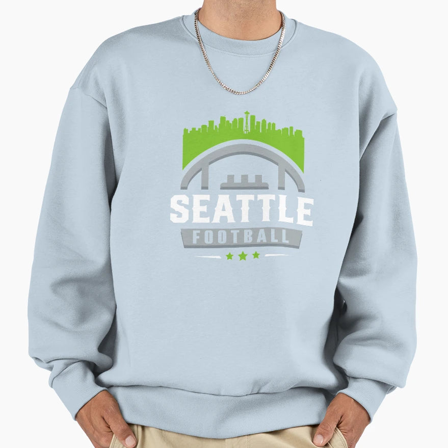 Seattle Football Stars City Sweatshirt - Custom Art Print for Adults - T-Shirt, Sweatshirt, Hoodie