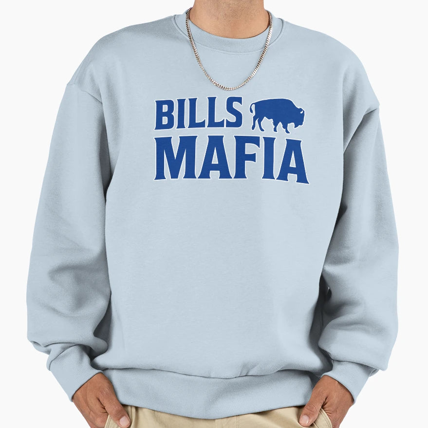 Vintgae New York Blue Buffalo Sweatshirt - Custom Art Print Men Women - T-Shirt, Sweatshirt, Hoodie