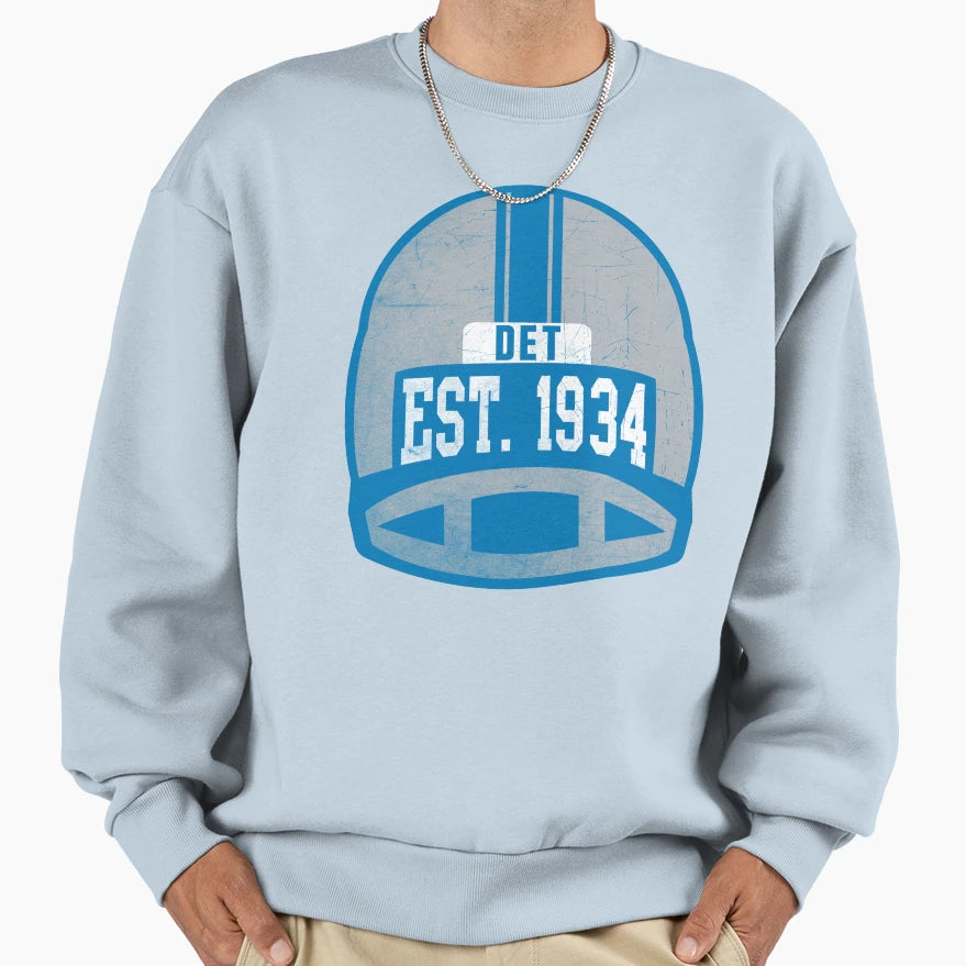Detroit Throwback Football Helmet Sweatshirt - Casual Everyday Wear Unisex - T-Shirt, Sweatshirt, Hoodie
