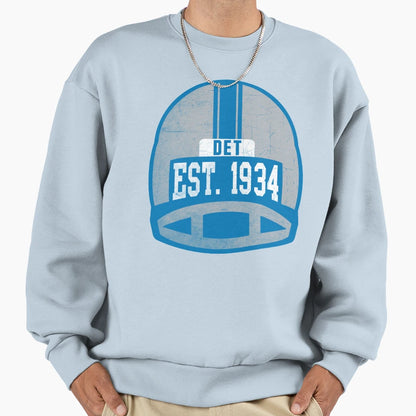 Detroit Throwback Football Helmet Sweatshirt - Casual Everyday Wear Unisex - T-Shirt, Sweatshirt, Hoodie