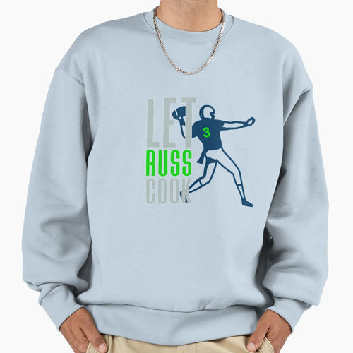 Let Russ Cook Seattle Football Sweatshirt - Graphic Print for Adults - T-Shirt, Sweatshirt, Hoodie