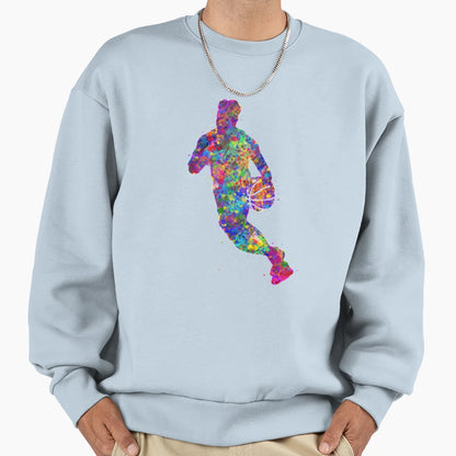Basketball Player Holding Ball Sweatshirt - Novelty Apparel Unisex - T-Shirt, Sweatshirt, Hoodie