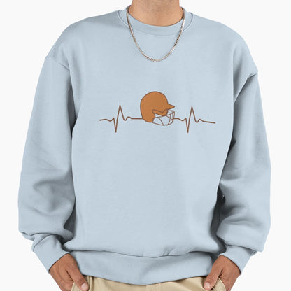 Baseball Helmet Heartbeat Sweatshirt - Fun Novelty Design Unisex - T-Shirt, Sweatshirt, Hoodie