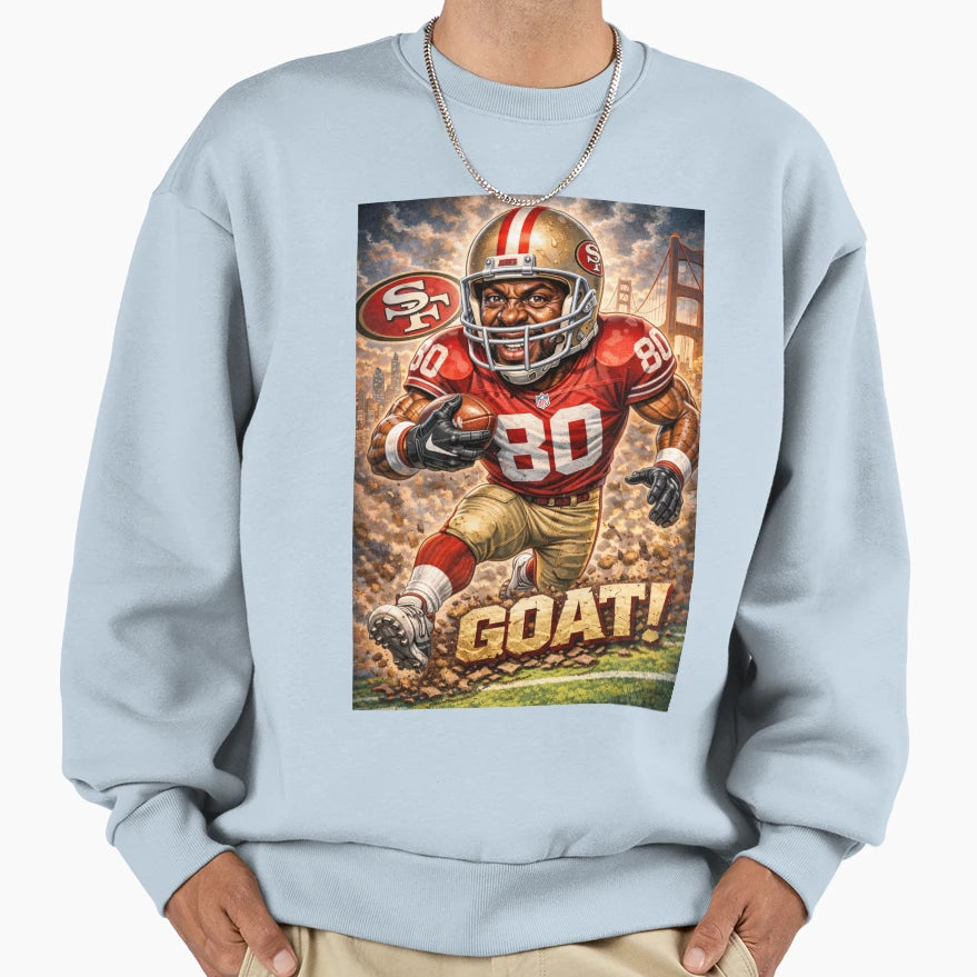 Jerry Rice Art Sweatshirt - Casual Everyday Wear Unisex - T-Shirt, Sweatshirt, Hoodie